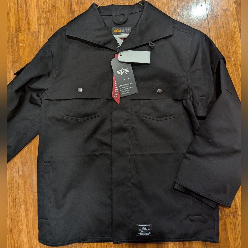 NWT Alpha Industries Black Military Mod Jacket - Small